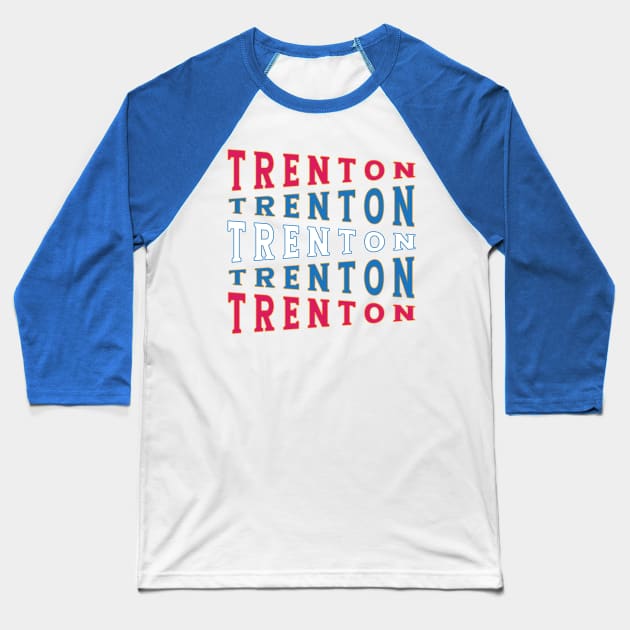 TEXT ART USA TRENTON Baseball T-Shirt by LAVA-ROMA-NOVA
